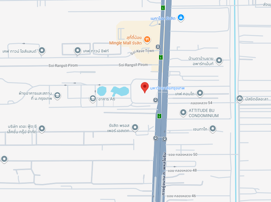 แผนที่ร้านแต่งรถ มหาวิทยาลัยกรุงเทพ
